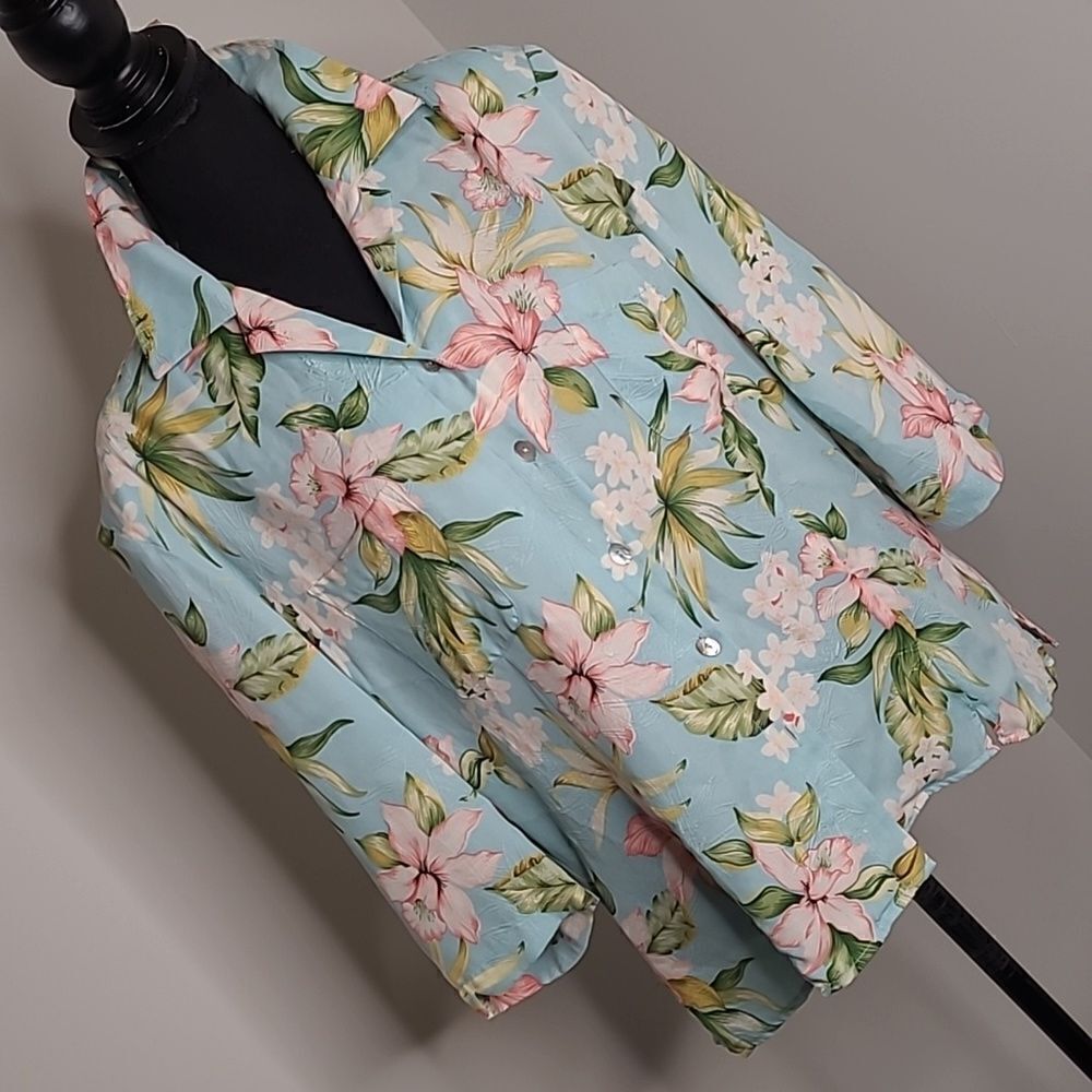 What if...? Sz XL blue with pink & yellow florals